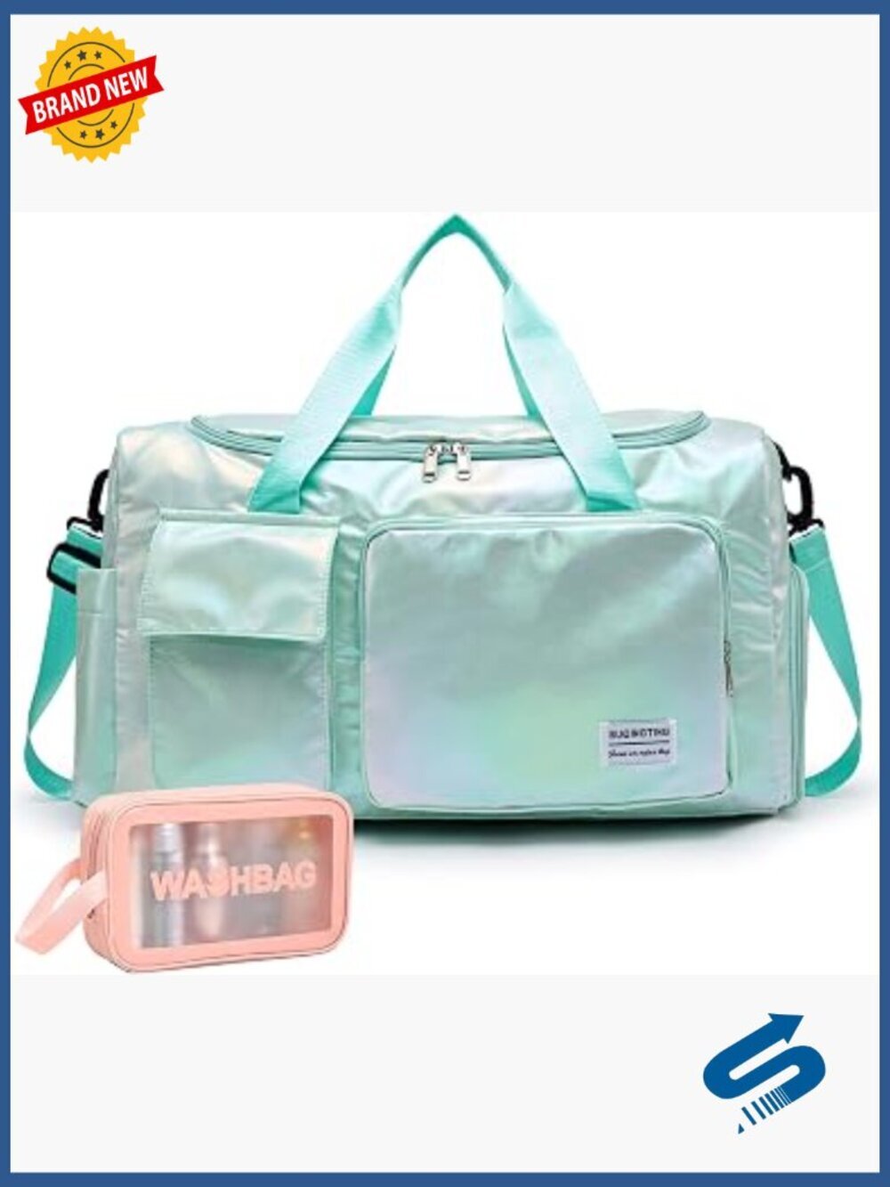 Travel Duffle Bag with Shoe Compartment and Wet Pocket